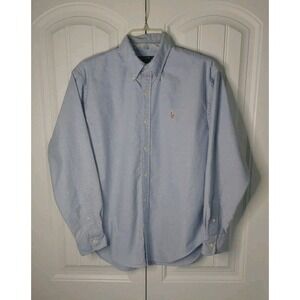 Ralph Lauren Sport Vintage Oxford Shirt Women's 8 Blue LS Cotton Button Up